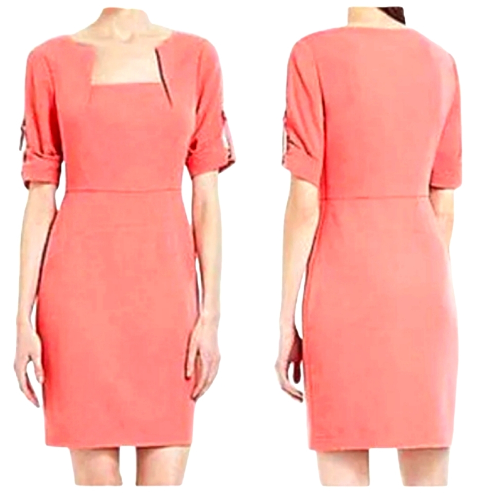BCBGMaxAzria Anouk Coral Sheath Dress - Sz 6